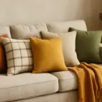 Come abbinare cuscini e plaid sul divano? La regola cromatica che pochi seguono