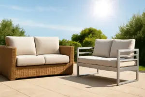 Divani da esterno in rattan o alluminio? Il materiale che resiste meglio al sole estivo