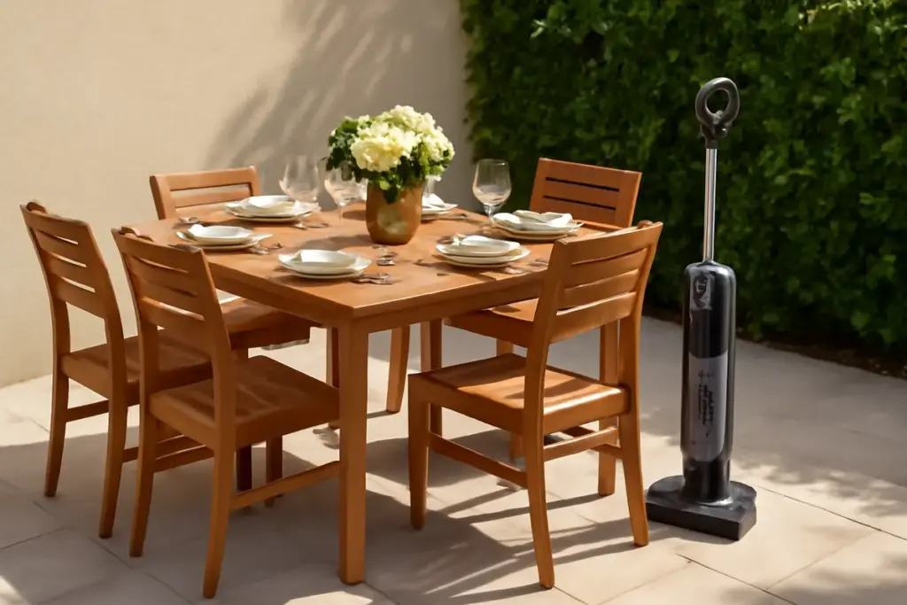 Come allestire una zona pranzo all’aperto? La soluzione che facilita la pulizia dopo le cene